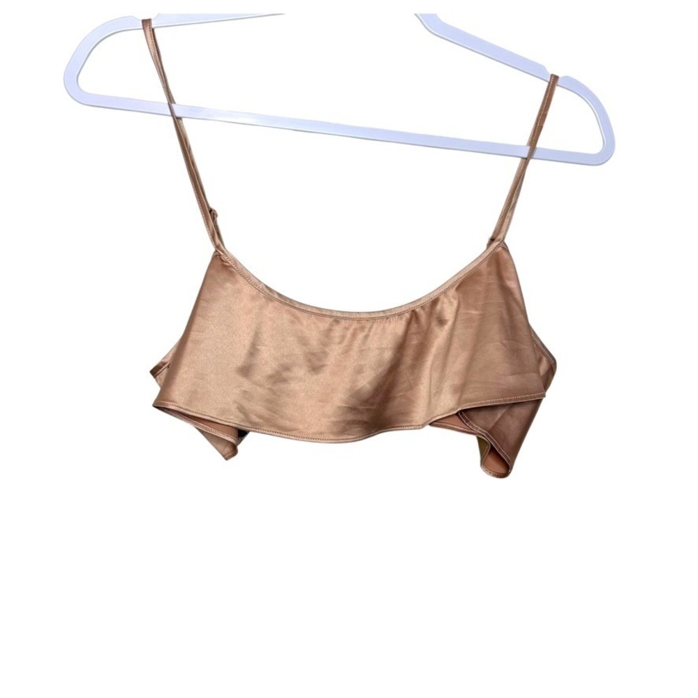 Skims Shiny Camisole Top Bronze Metallic Sleeveless Adjustable Strap Women XS